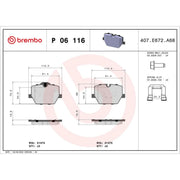 Brembo 4 x Rear Brake Pad Set fits Alpina XD3 2022 on