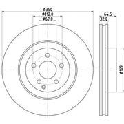 Mintex 2 x Perforated Brake Discs MDC2367