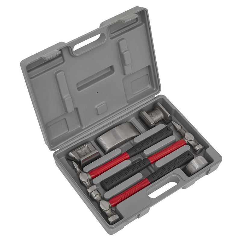 Sealey Panel Beating Set 7pc Drop-Forged Fibreglass Shafts CB707 Sealey - Dynamic Drive