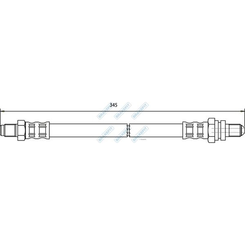 Apec Brake Hydraulic Hose Line Rear fits Ford Courier Hatchback 2000-2003 1.8
