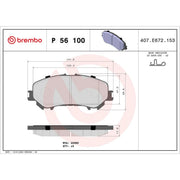 Brembo 4 x Front Brake Pad Set fits Nissan Qashqai II 2013-2015 1.2 1.5 1.6 2.0