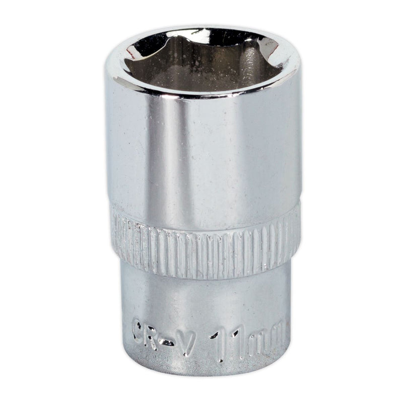 Sealey WallDrive Socket 11mm 1/4"Sq Drive Fully Polished SP1411 Sealey - Dynamic Drive