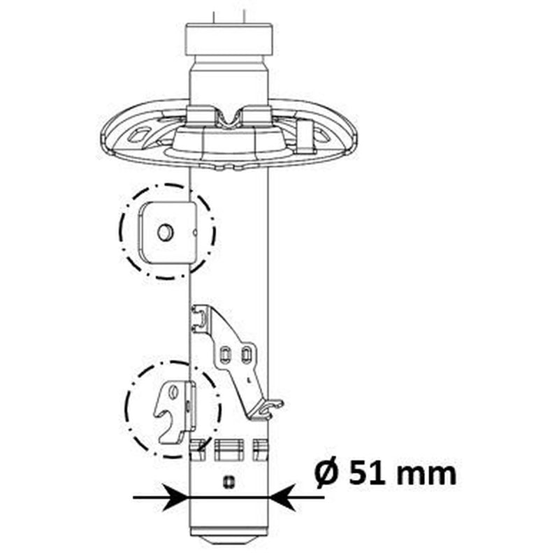 KYB Shock Absorber Damper Strut Front Left fits Peugeot 2008 I 2013-2019