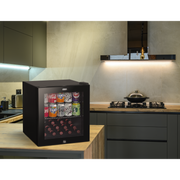 Baridi 50L Table Top Beer & Drinks Mini Fridge 3-10C Light Black & Glass Baridi  - Dynamic Drive