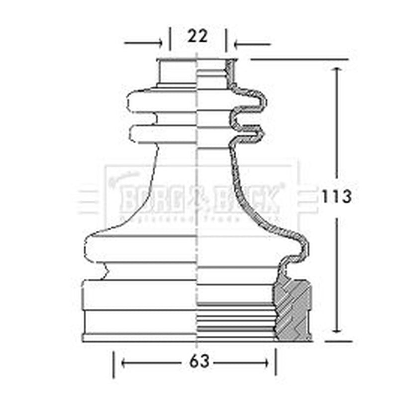 Borg & Beck Drive Shaft Bellow Kit transmission sided BCB2770