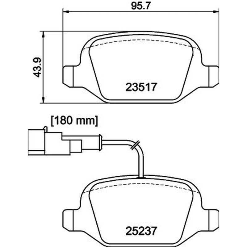 DON Rear Brake Pad Set fits Alfa Romeo Mito 2008-2018 0.9 1.3 1.4 1.6