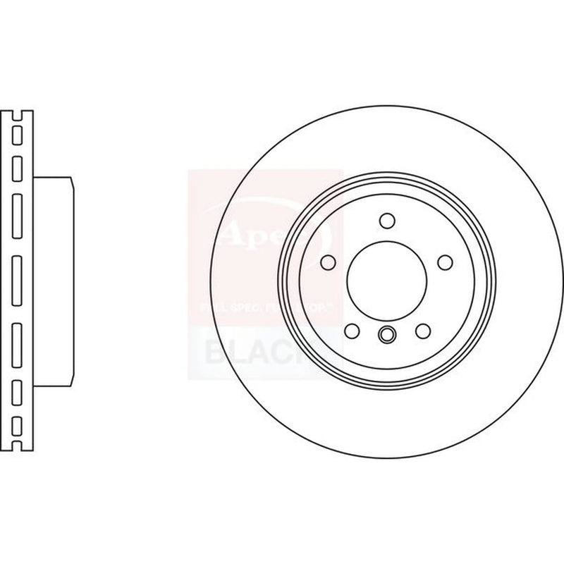 Apec Black 2 x Vented Brake Discs fits BMW Z4 Roadster 2009-2016