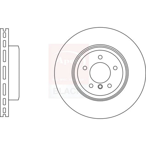 Apec Black 2 x Vented Brake Discs fits BMW Z4 Roadster 2009-2016