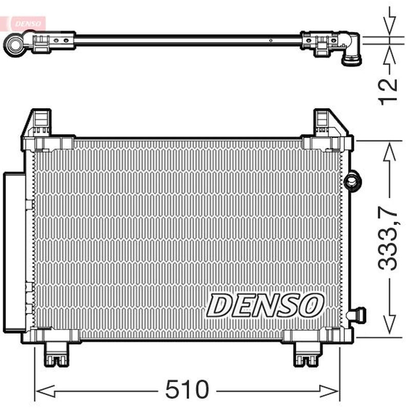 Denso Air Conditioning Condenser fits Toyota Yaris Hatchback 2012-2020 1.0 1.3