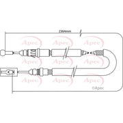 Apec Handbrake Cable Left Rear fits Citroën C8 2002 on 2.0 2.2