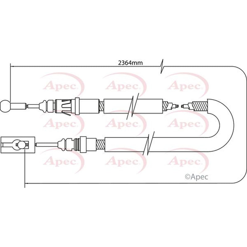 Apec Handbrake Cable Left Rear fits Citroën C8 2002 on 2.0 2.2