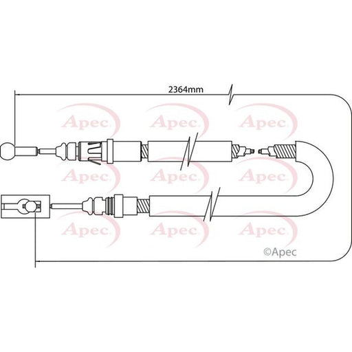 Apec Handbrake Cable Left Rear fits Citroën C8 2002 on 2.0 2.2