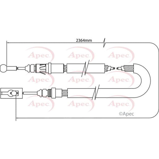Apec Handbrake Cable Left Rear CAB1054
