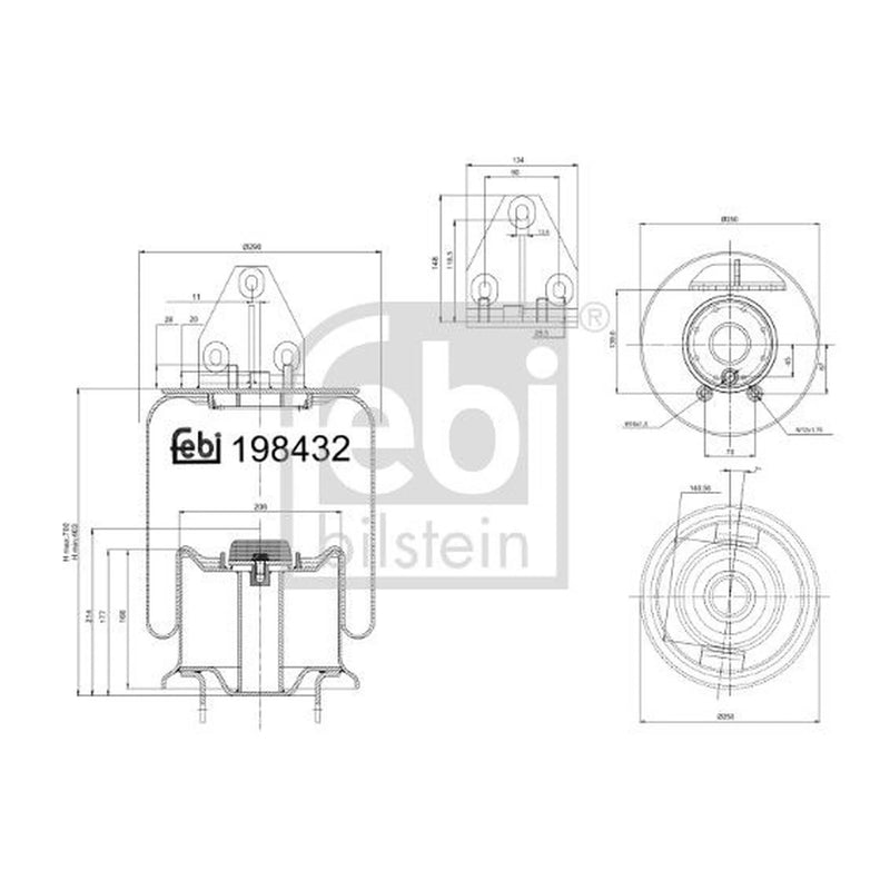 Febi Air Suspension Bellow Front Left 198432