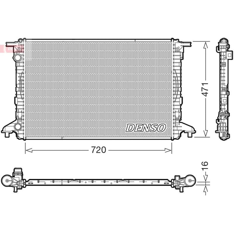 Denso Engine Radiator fits Audi A4 Allroad B9 2016-2020 2.0