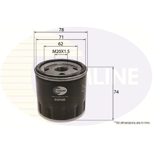 Comline Engine Oil Filter fits Alfa Romeo 145 1995-2001 1.4 1.6 1.8 2.0