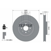 Textar 2 x Vented Front Brake Discs 92228503