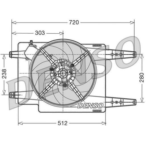 Denso Engine Cooling Fan fits Alfa Romeo 164 1987-1998 2.0 2.5 3.0