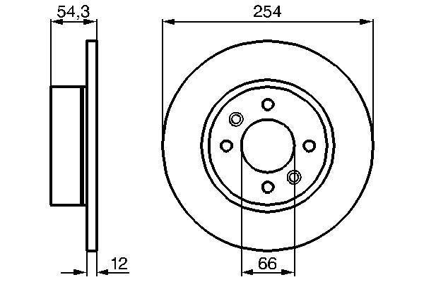Bosch 2 x Solid 254mm Brake Disc 0986478390