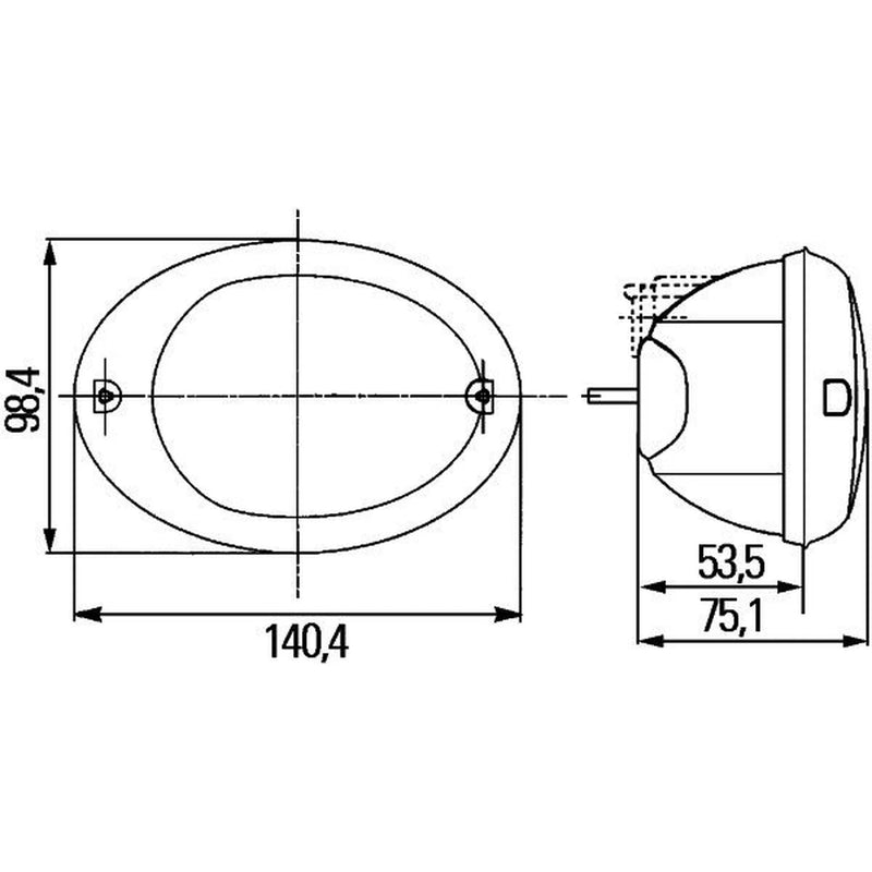 Hella Rear Fog Light Lamp Unit Right