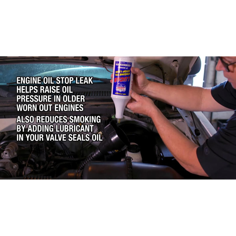 LUCAS ENGINE OIL STOP LEAK 946ml Stops Leaks Rejuvenates Seals & Gaskets Lucas Oil - Dynamic Drive