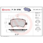 Brembo 4 x Rear Brake Pad Set fits Ford Galaxy 2006-2015 2.0