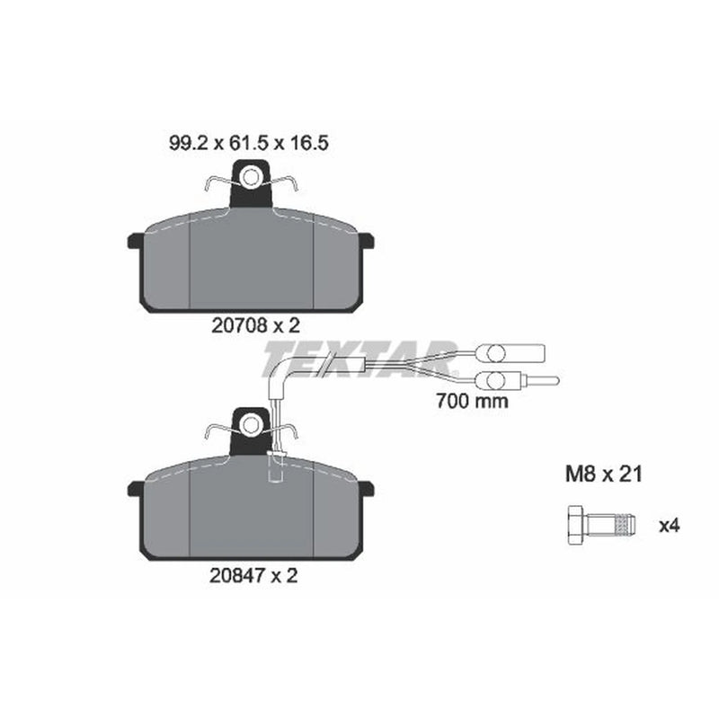 Textar Front Brake Pad Set 2070804