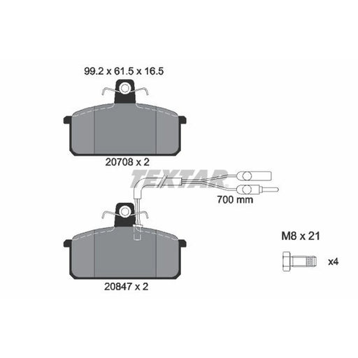Textar Front Brake Pad Set 2070804