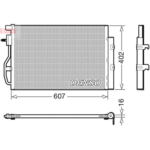 Denso Air Conditioning Condenser fits Chevrolet Aveo 2011-2015 1.2 1.4 1.6