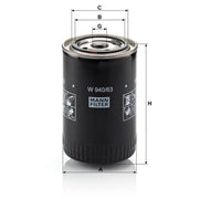 MANN-FILTER Engine Oil Filter W 940/63