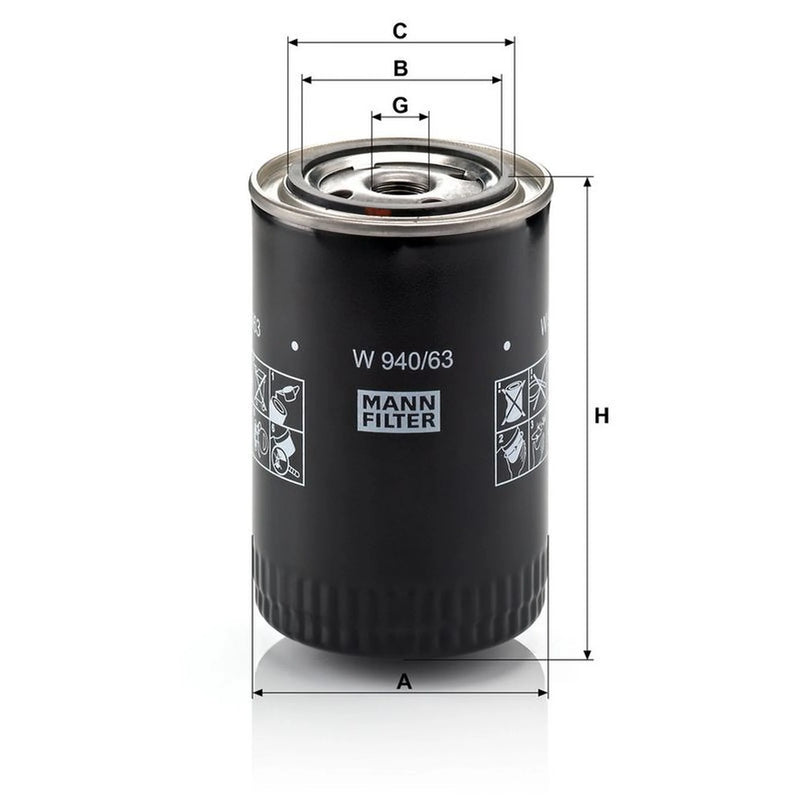 MANN-FILTER Engine Oil Filter W 940/63
