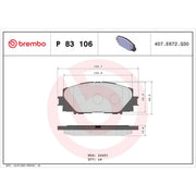 Brembo 4 x Front Brake Pad Set fits Lexus Ct 2011 on