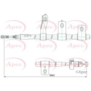 Apec Handbrake Cable Right Rear fits Hyundai Matrix 2001-2010 1.5 1.6 1.8