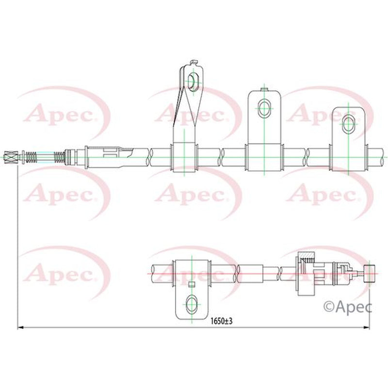 Apec Handbrake Cable Right Rear fits Hyundai Matrix 2001-2010 1.5 1.6 1.8