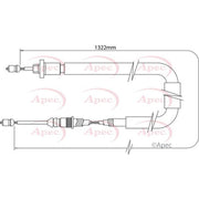 Apec Handbrake Cable Left Rear fits Renault Clio 2004-2012 1.5
