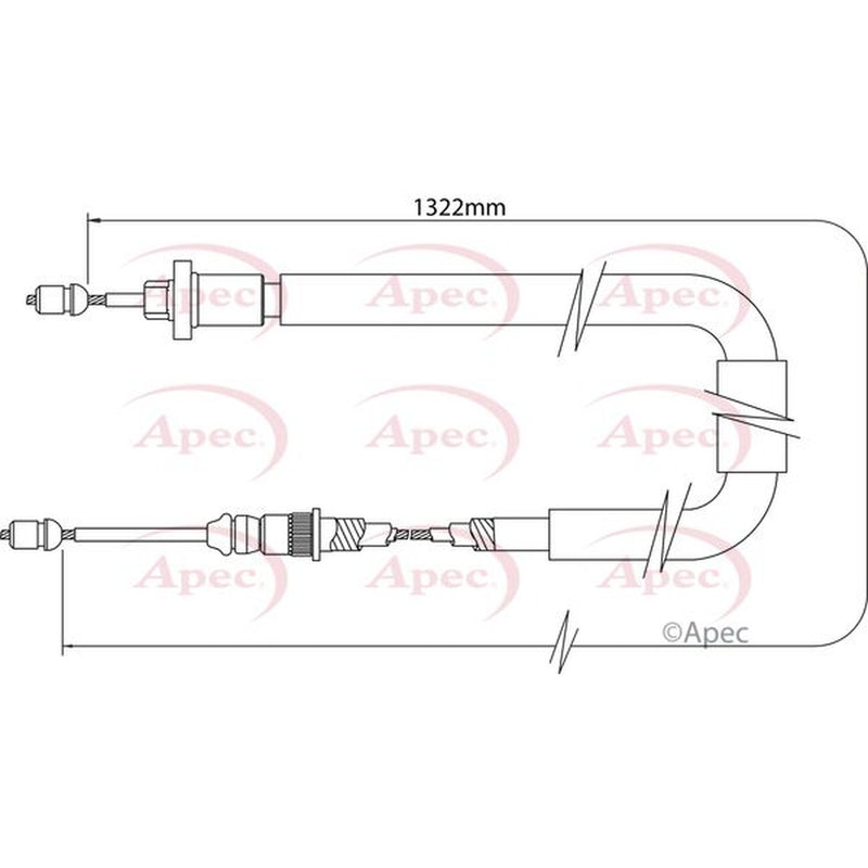 Apec Handbrake Cable Left Rear fits Renault Clio 2004-2012 1.5