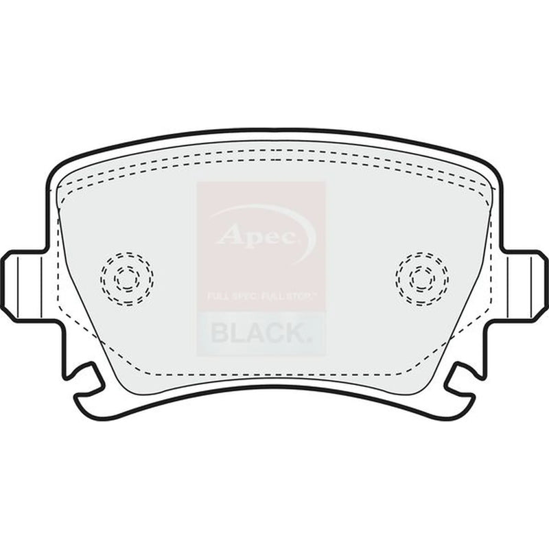 Apec Black Rear Brake Pad Set fits Audi A3 2003-2013 1.8 2.0 3.2