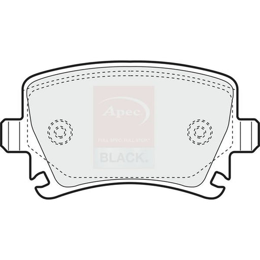 Apec Black Rear Brake Pad Set fits Audi A3 2003-2013 1.8 2.0 3.2