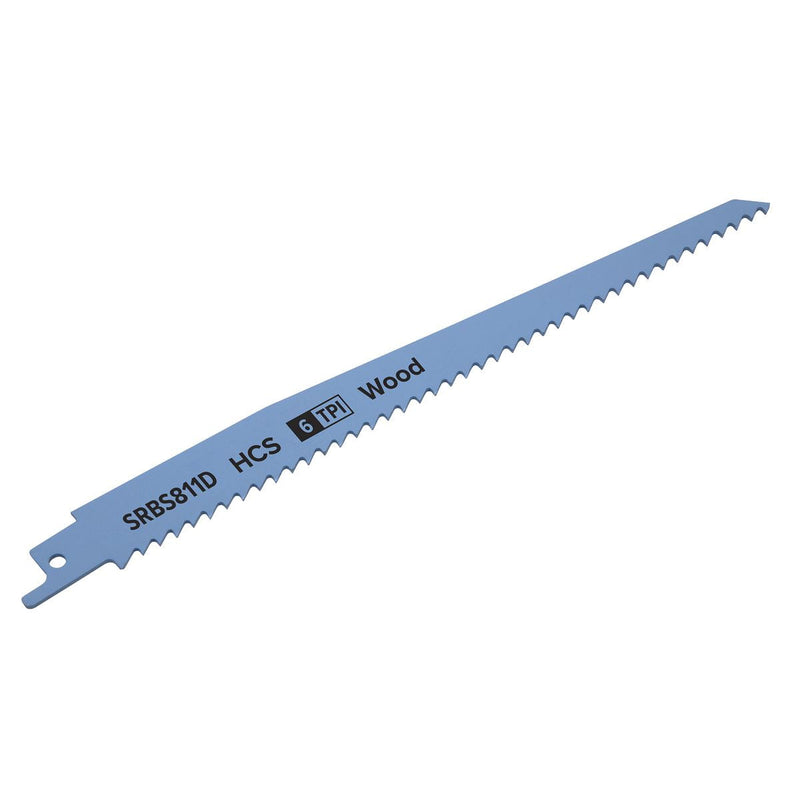 Sealey Reciprocating Saw Blade Clean Wood 200mm 6tpi Pack of 5 SRBS811D Sealey - Dynamic Drive