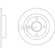 Fahren 2 x Solid Brake Discs fits Ford Fiesta VII 2017-2021 1.0 1.5