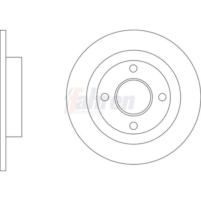 Fahren 2 x Solid Brake Discs fits Ford Fiesta VII 2017-2021 1.0 1.5
