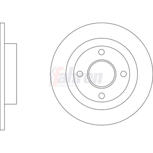 Fahren 2 x Solid Brake Discs fits Ford Fiesta VII 2017-2021 1.0 1.5