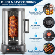 Baridi Vertical 360 Rotisserie Smokeless Grill 21L Capacity DH216 Baridi - Dynamic Drive