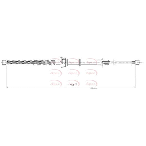 Apec Handbrake Cable Right Rear CAB1618
