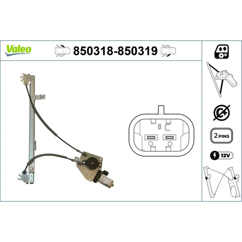 Valeo Electric Window Regulator Lifter Left Front 850318