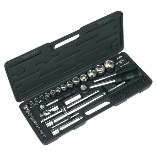 Siegen by Sealey Socket Set 52Pc 1/4Inch & 1/2Inchsq Drive 6Pt Walldrive Siegen by Sealey - Dynamic Drive