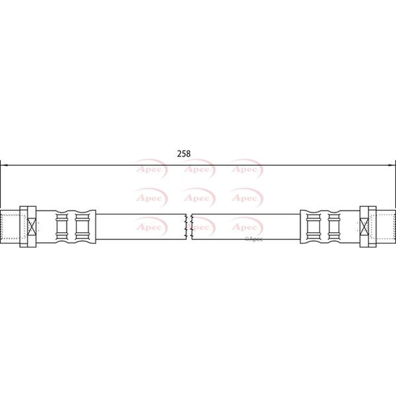 Apec Brake Hydraulic Hose Line Rear fits Mercedes-Benz Sprinter 2-T 1995-2006