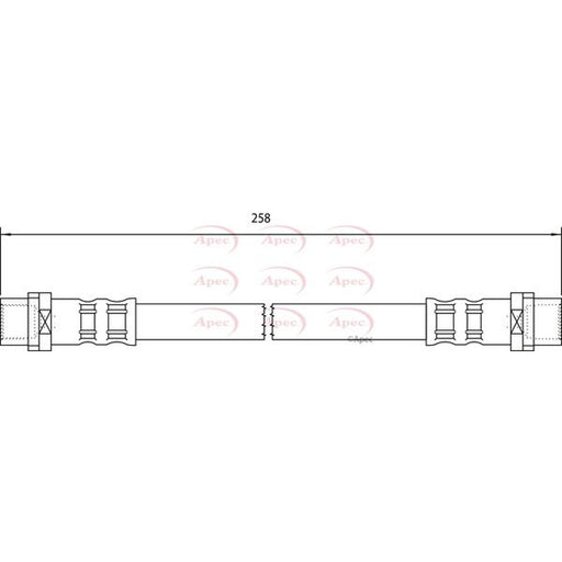 Apec Brake Hydraulic Hose Line Rear fits Mercedes-Benz Sprinter 2-T 1995-2006