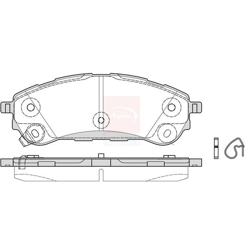 Apec Rear Brake Pad Set fits Ford Ranger 2011 on 2.5