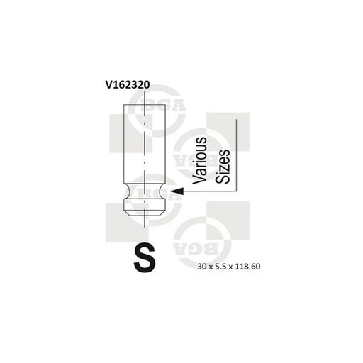 BGA Engine Intake Valve 30mm Head V162320